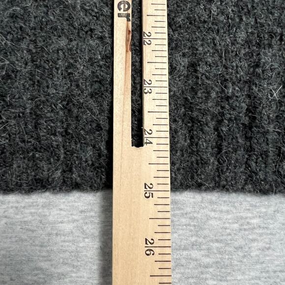 H&M Sweater Womens Large Gray Oversized Mock Turtleneck Fuzzy Hairy Cozy - Picture 10 of 12